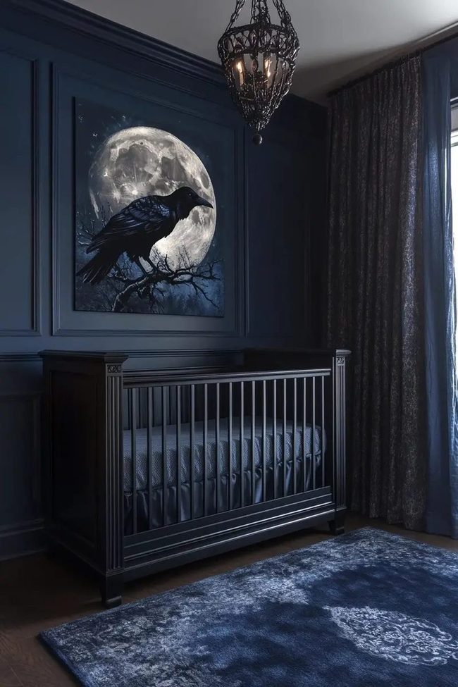 Deep Blue Nursery, Black Raven Art