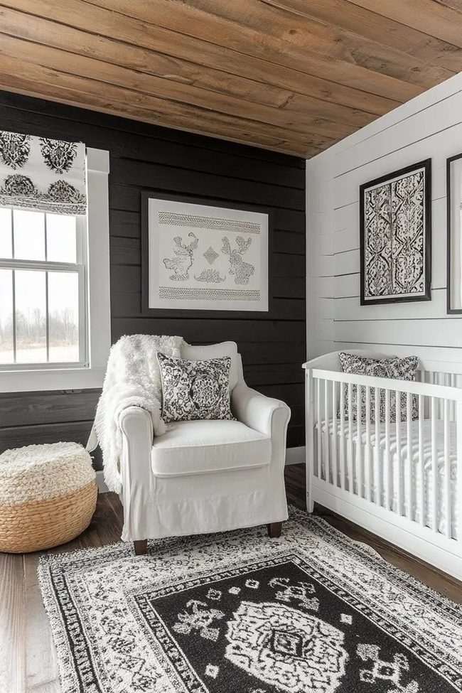 Geometric Black White Nursery