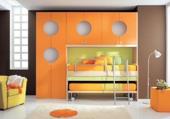 Orange Round Windows Kids Room