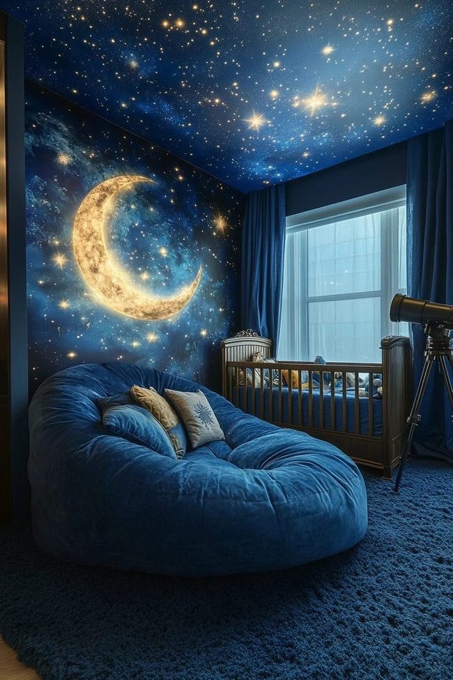 Midnight Blue Stargazing Room