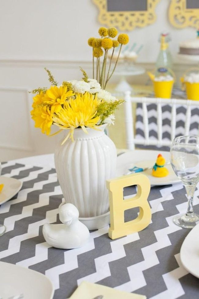 Black And Yellow Geometric Table