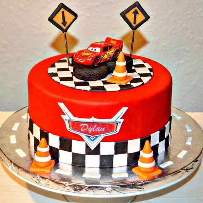 Red Checkered Racer Cake