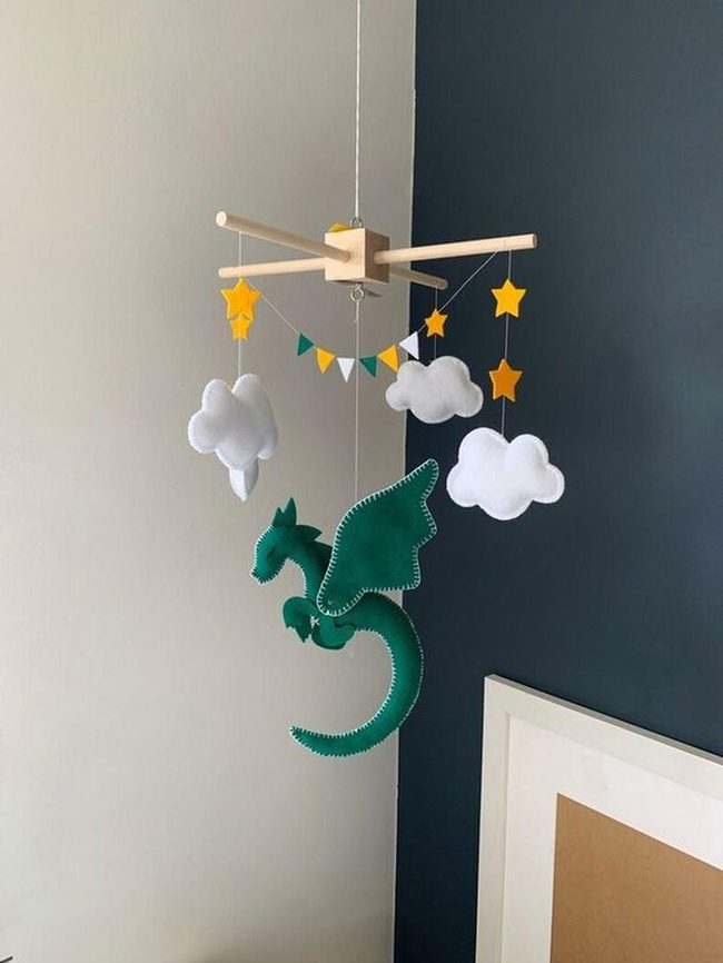 Floating Dragon Mobile Blue