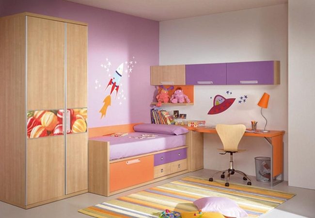 Purple Orange Rocket Bedroom