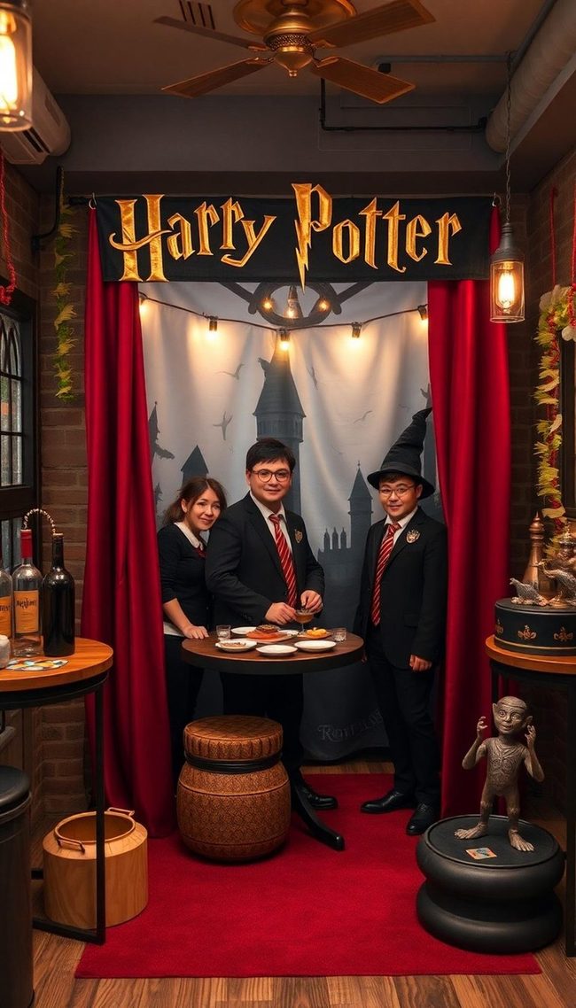 Wizarding World Photo Booth Setup