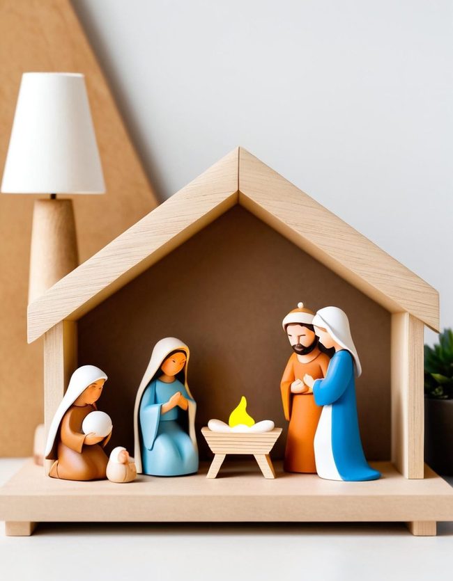 Miniature Nativity Sacred Desk Display