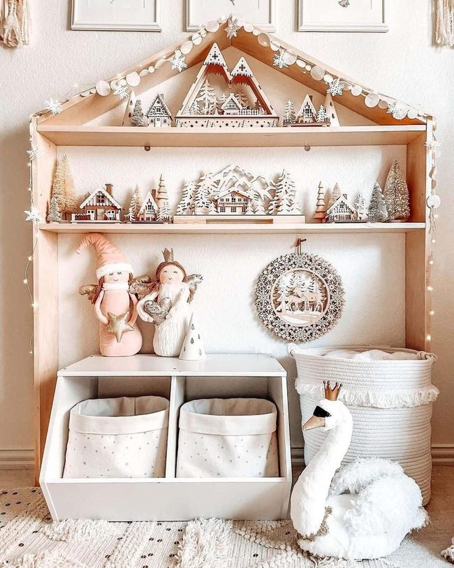 Wooden Playhouse Winter Wonderland