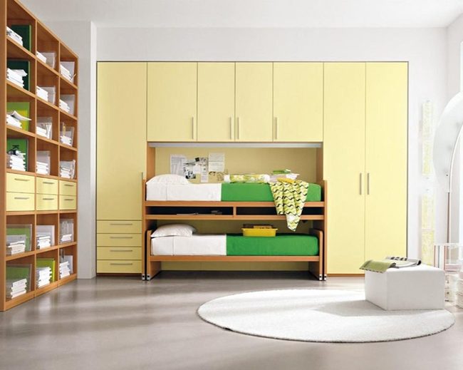 Sunny Yellow Bedroom Storage