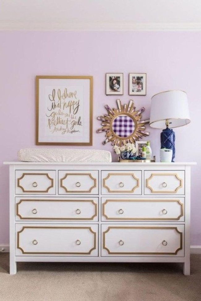 Purple Walls, Golden Statement Dresser