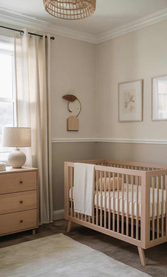Delicate Neutral Two-Tone Walls