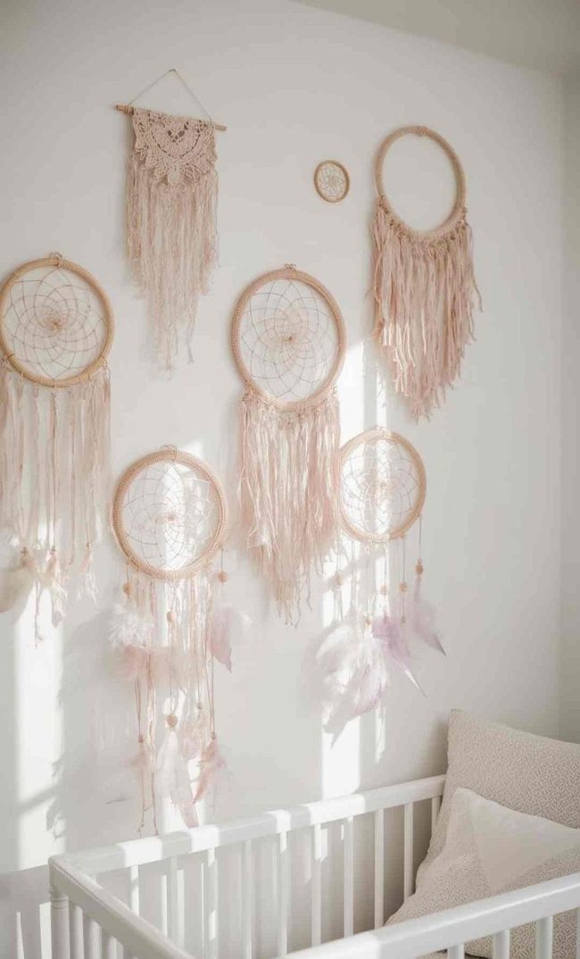 Diffused Feathered Dreamcatchers Wall