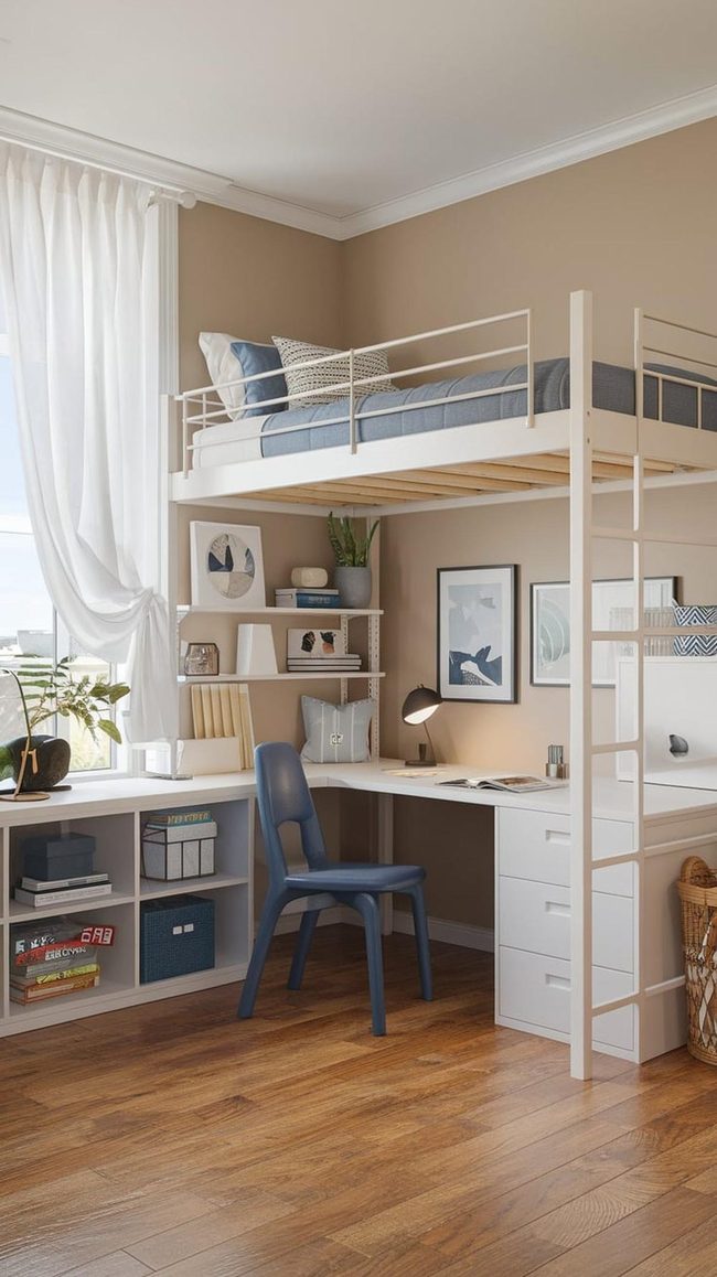 Compact Desk Under Loft