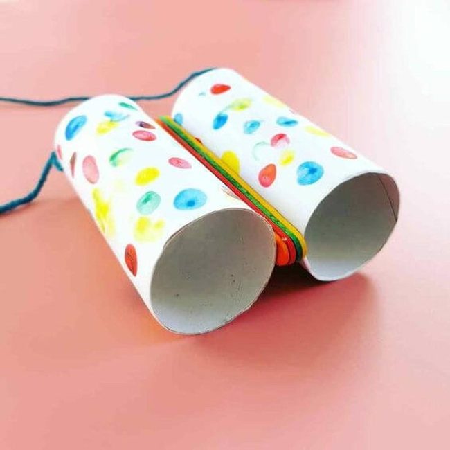 Painted Paper Tube Binoculars