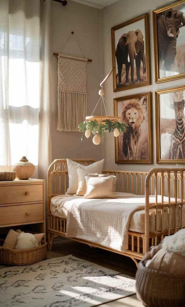 Delicate Safari Animals Nursery