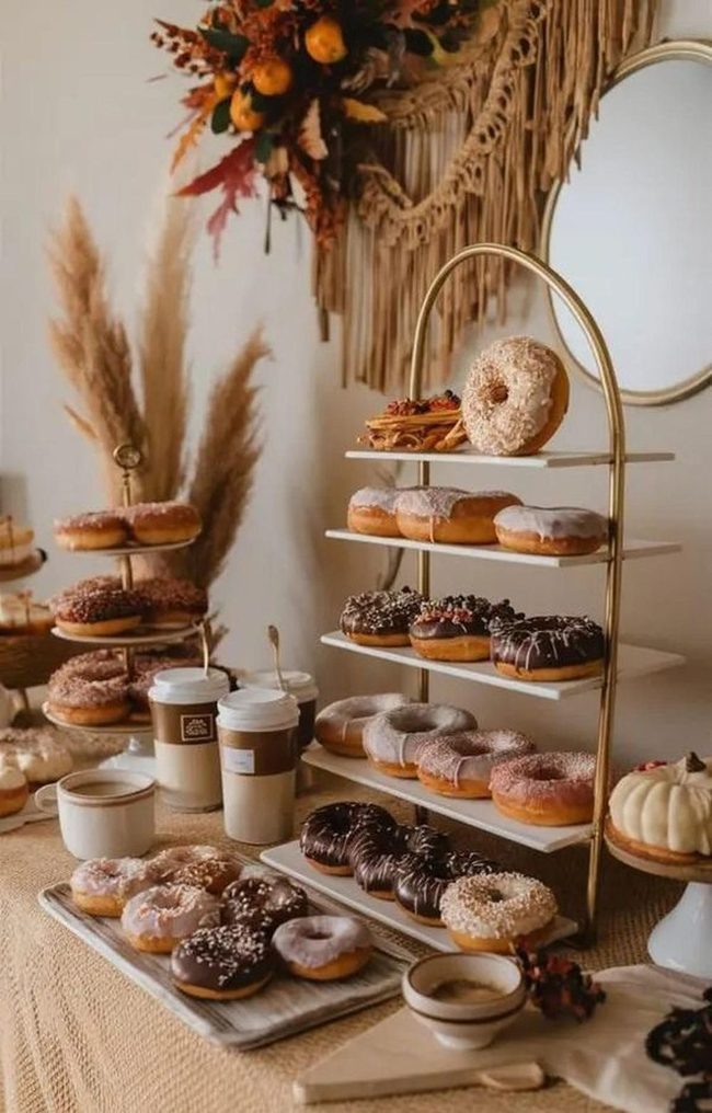 Gold-Tiered Donut Display