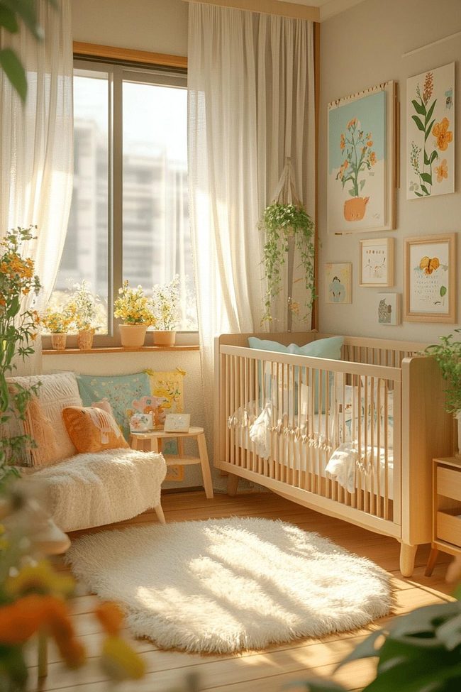 Pastel Pink And Blue Boho Nursery