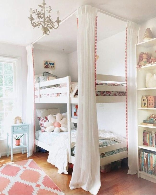 Pink Sheer Bunk Bedroom