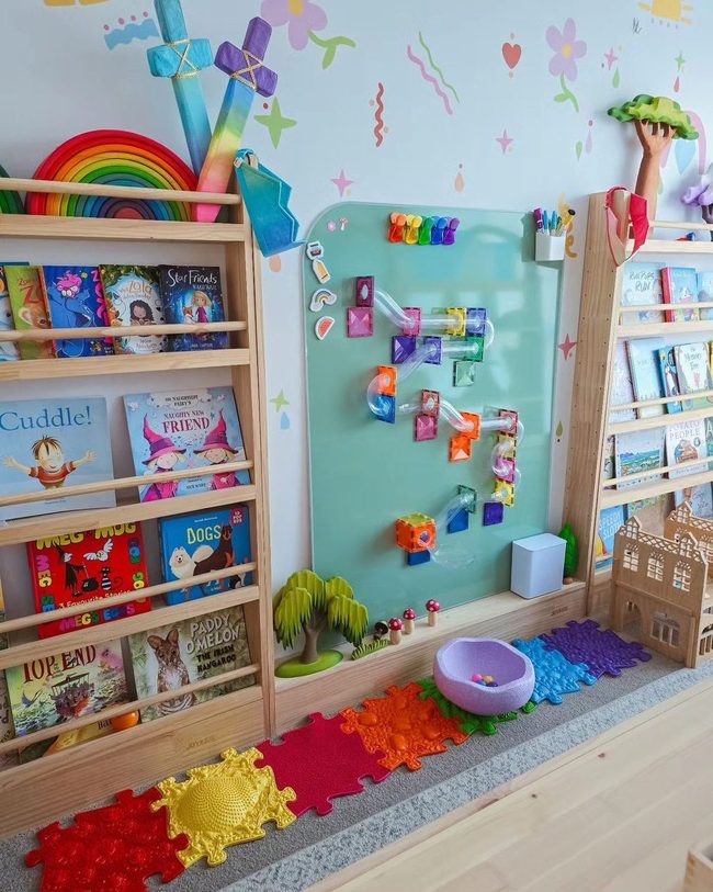Rainbow Walls Kids Reading Nook