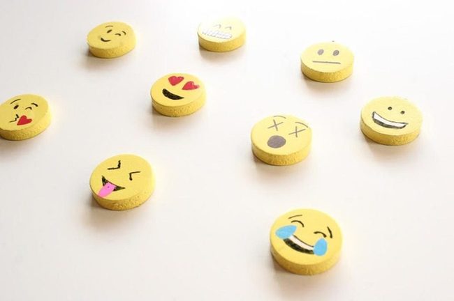 Colorful Emoji Characters Pop White