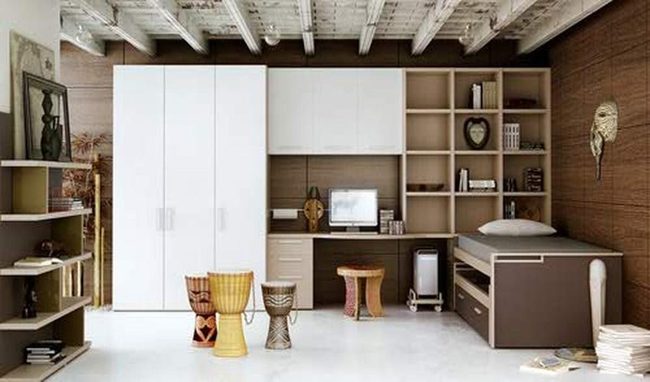 White Beams, Earth Tones, Smart Storage