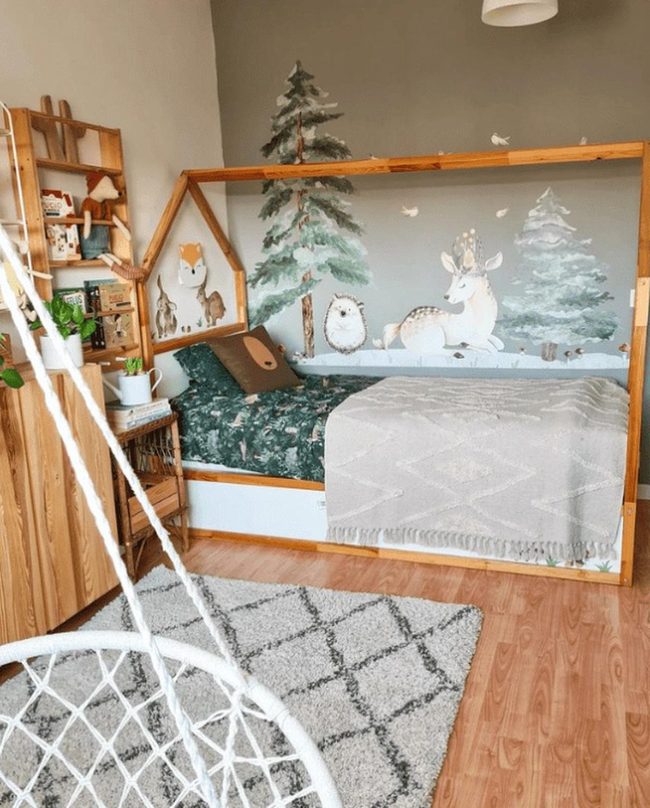 Nature-Inspired Grain Loft Bed Frame