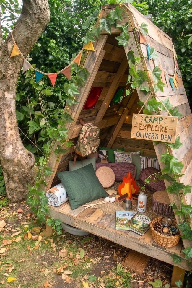 Reclaimed Walnut Pallet Playhouse