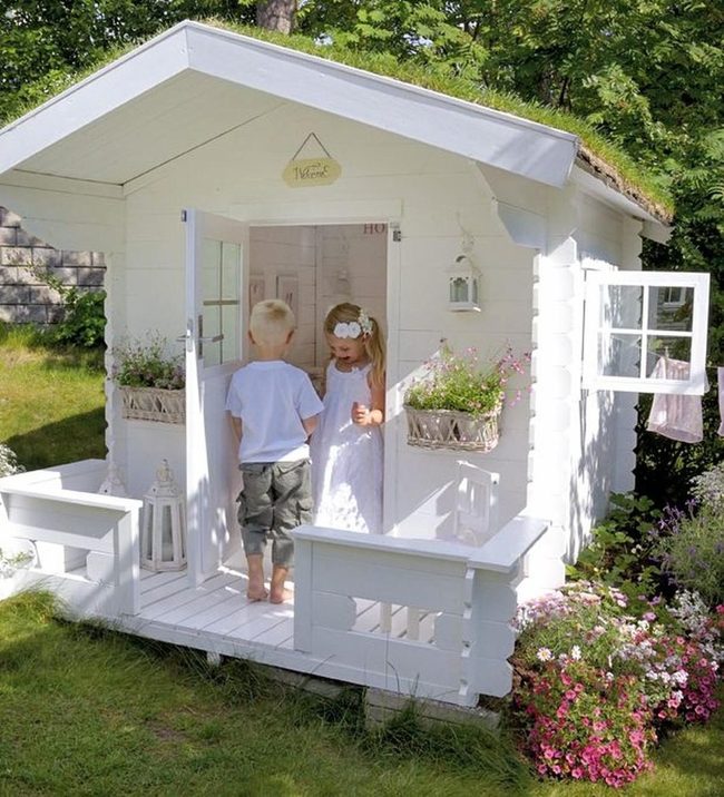 Pink Flower Playhouse With Natural Light