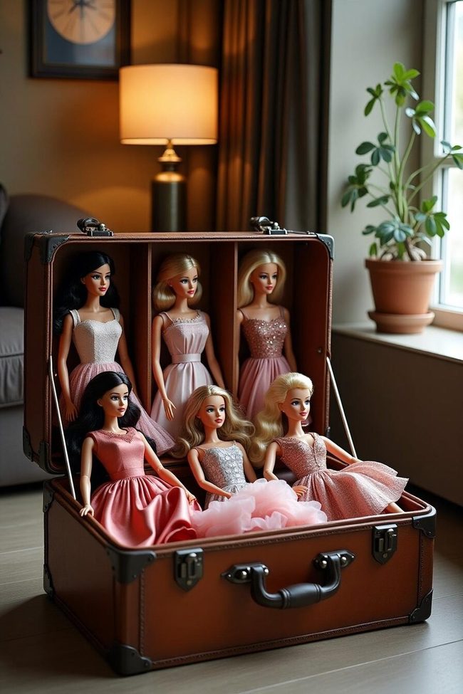 Vintage Suitcase Barbie Portable Dreamhouse