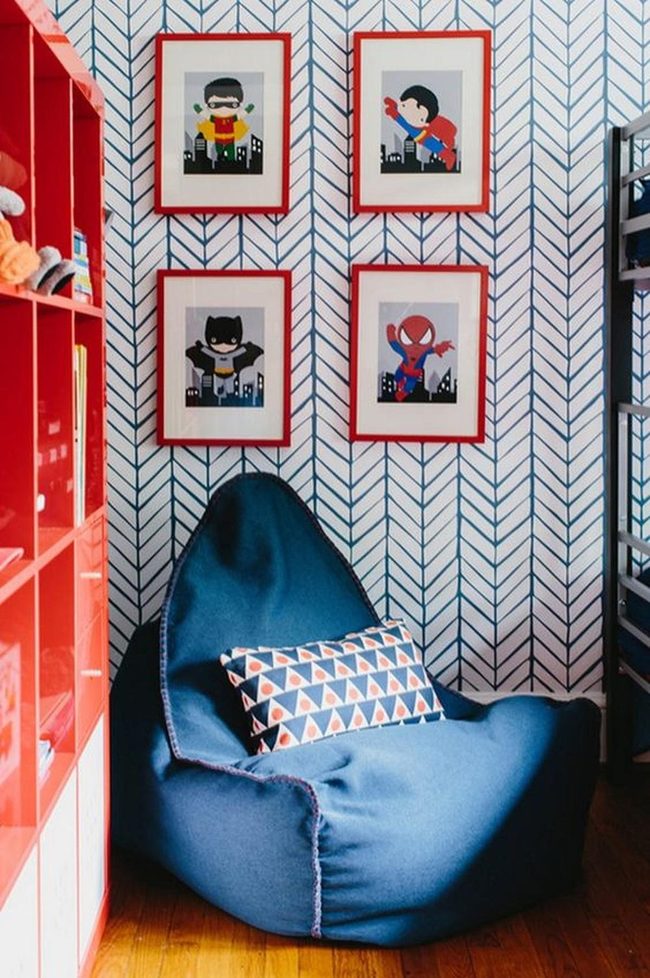 Red Shelves, Blue Chairs, Superhero Stories
