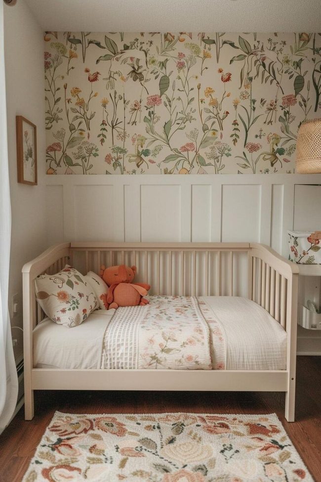 Delicate Floral Wallpaper Sleep Sanctuary