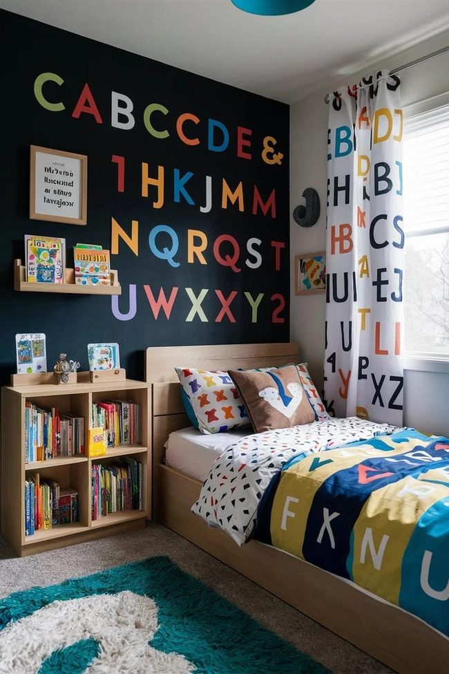 Colorful Letters And Numbers Learning Wall