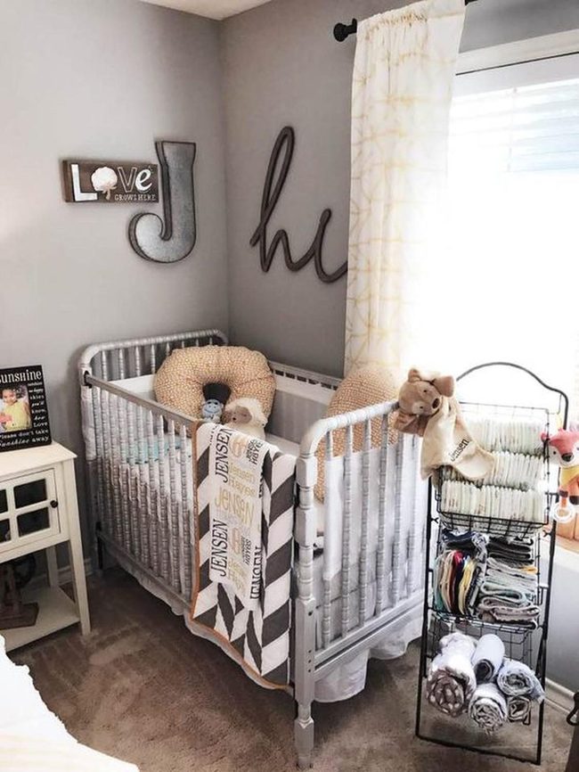 Gray Nursery Metal Letters