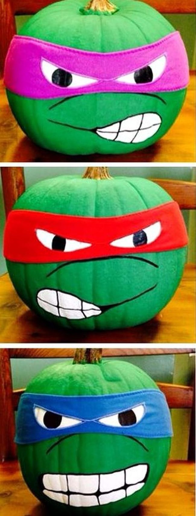 Masked Green Pumpkins Grinning