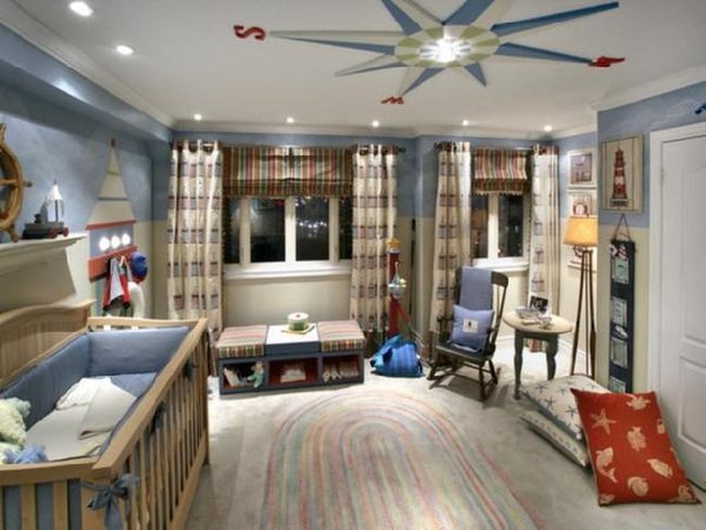 Nautical Nursery With Blue Accents