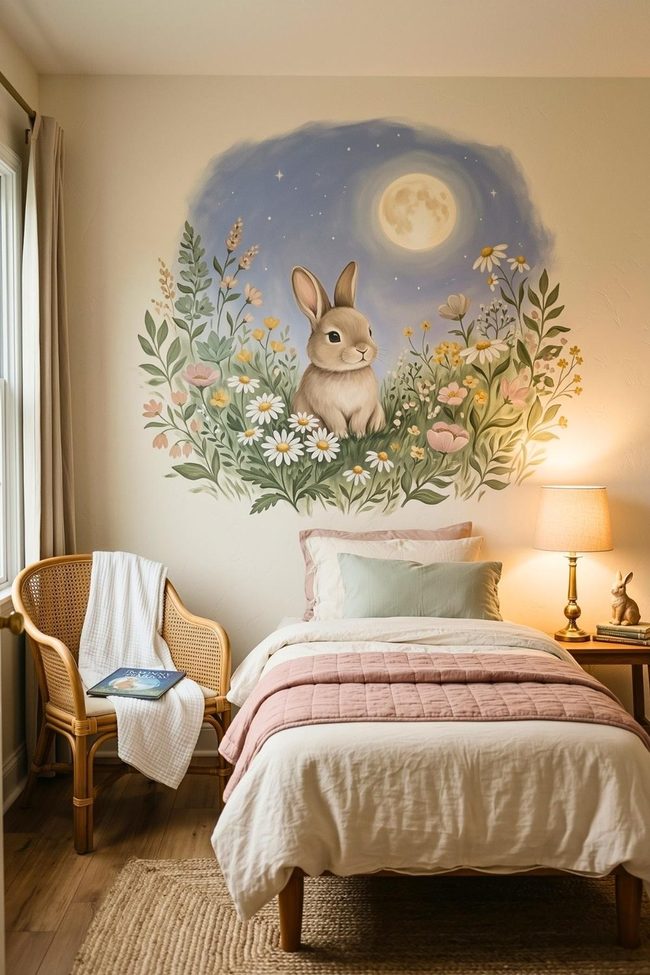 Muted Moon-Lit Rabbit Flowers