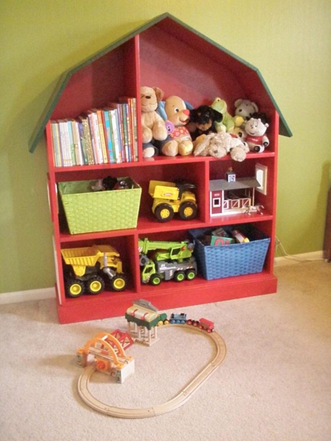 Red House Bookshelf, Green Walls