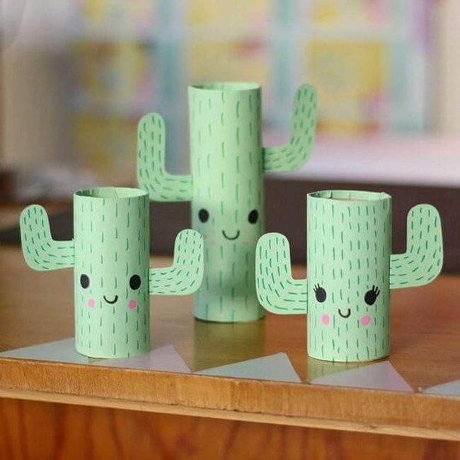 Green Cardboard Cacti Crafts