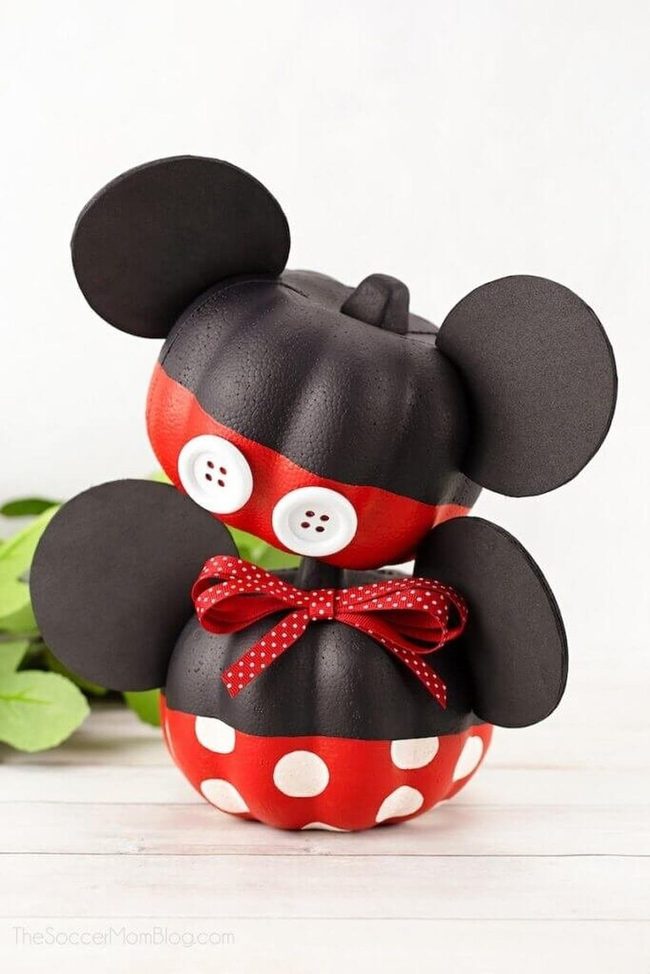 Foam Pumpkins Mickey Minnie Red