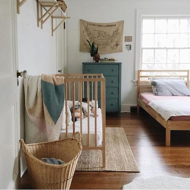 Sunlit Nursery With Teal Accents