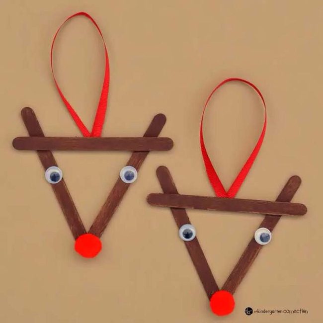 Popsicle Stick Reindeer Ornaments