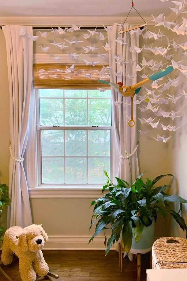 Soft Gray Nursery With Wallpaper Panel
