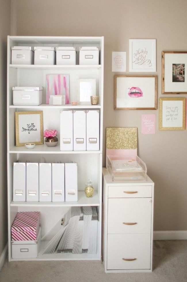 Gold Glitter Pink Study Space