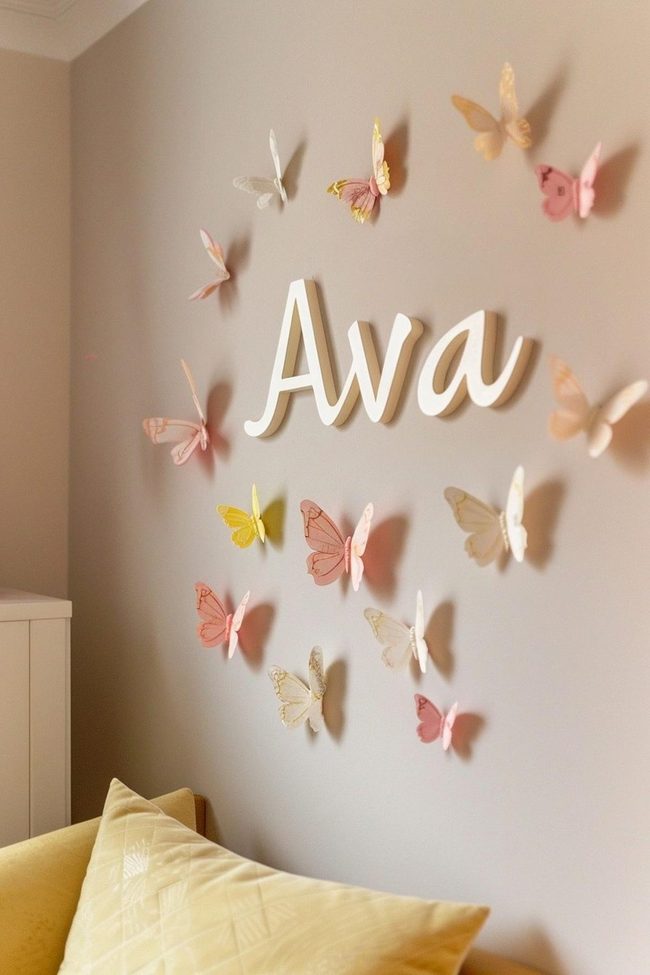 Butterfly Name Wall Art