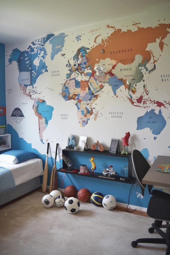 World Map Walls For Young Explorers
