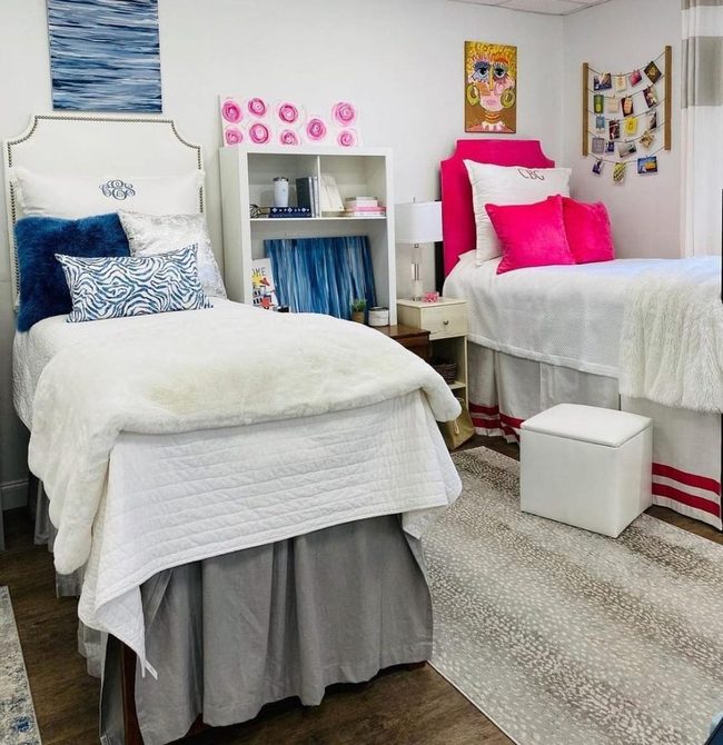 Navy Pink Dorm Sophistication