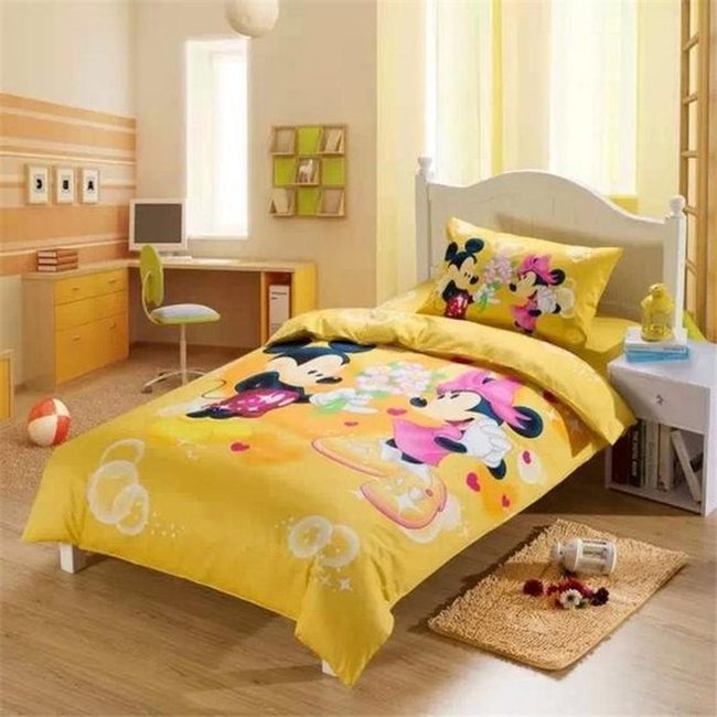 Yellow Sunlight Mickey Mouse Bedroom