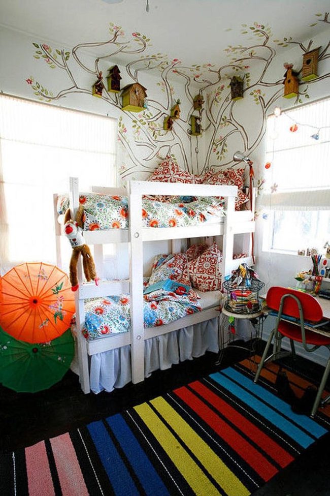 Umbrellas And Stripes Pop Kids Room