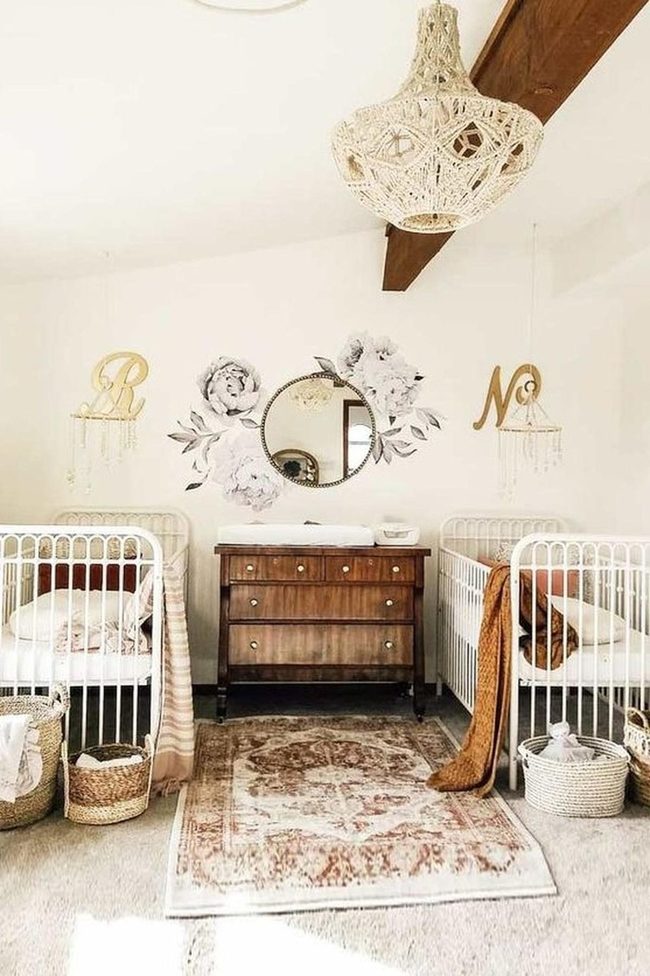 Round Mirror Nursery In Cream