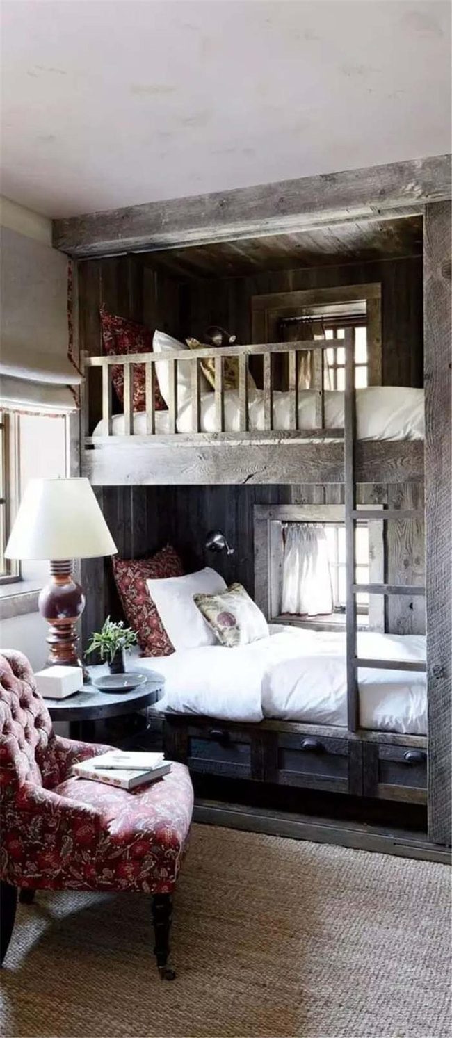 Stacked Wood Bunks, Maximum Space