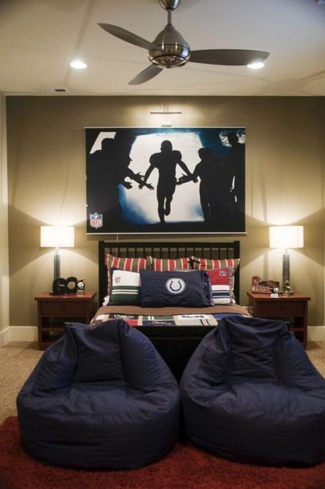 Navy, Red, Olive Sports Bedroom